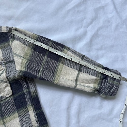 Zara Kids Plaid Flannel Shirt Jacket 6–7 Years 120 cm Navy Grey Cream - Picture 6 of 6