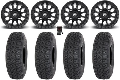 Fuel Vector 14'' Wheels Black 28'' Chicane LT Tires Can-Am Defender