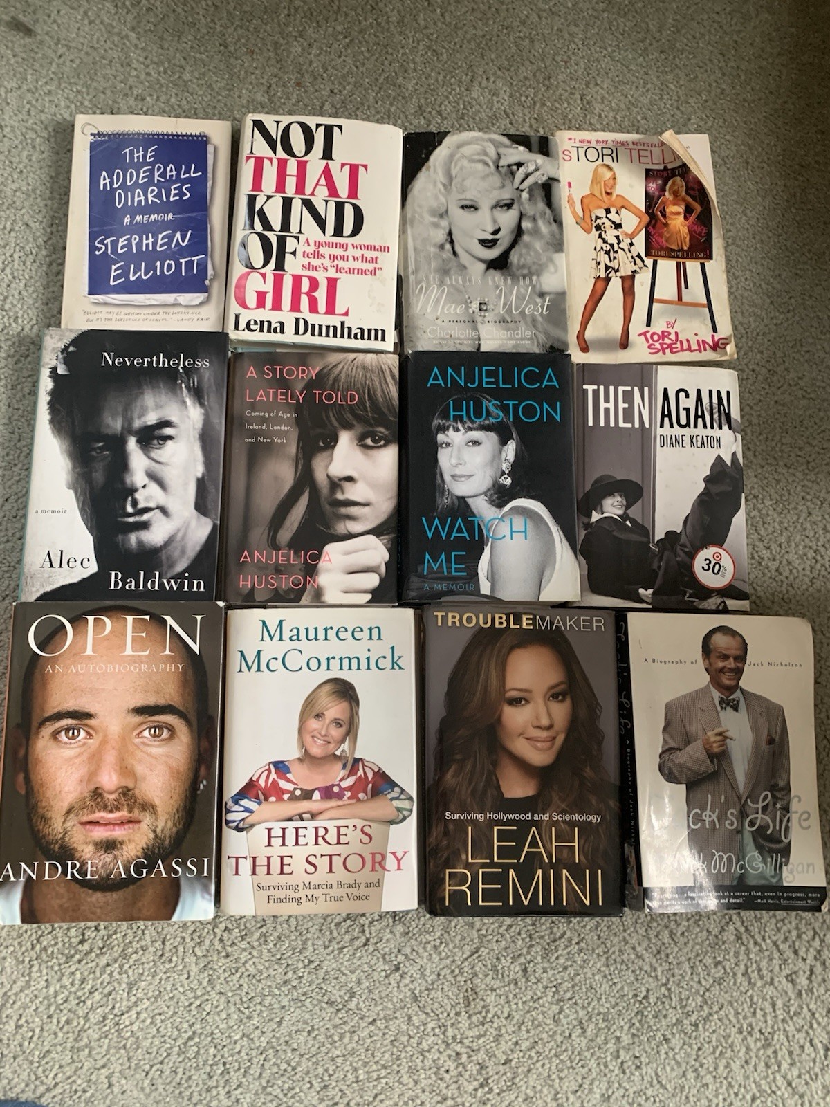 Book lot 24of autobiographies and biographies, celebrity and addiction memoirs