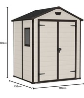 Keter, Manor Apex 6 x 5 ft Outdoor Garden Storage Shed Beige