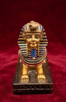 Vintage Metal Egyptian Pharaoh Sphinx Statue 4'' / 10cm - Made in Egypt