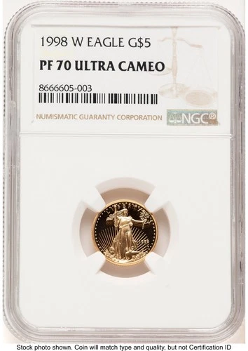 1998-W Proof Gold Eagle 1/10 oz Brown Label NGC PF70 (522461011)