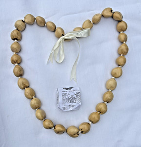Philippines  Kukui Nut Lei Necklace Authentic Hand Knotted 33"