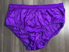 Vtg 1970s Myonne Purple Lace Trim Nylon Shimmer Panties Bloomers Size 6