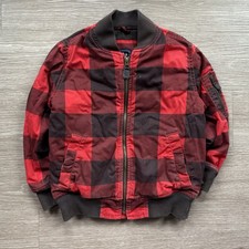 Youth GAP PLAID WORKWEAR JACKET Red Zip SIZE SMALL Winter Fall 2015