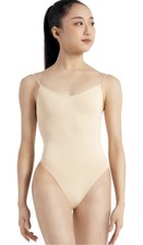Capezio womens Camisole Leotard With Clear Transition Straps, Nude, Large
