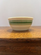Hull Beehive Yellowware Green Stripe Bowl