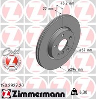 2X Zimmermann Bremsscheibe Coat Z 150.2927.20 FüR BMW F54 F46 F57 F56 F45 F55 X2