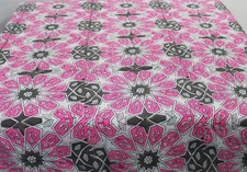 Indian Cotton Hand Block Pink Floral Dressmaking, Sewing Running Fabric 7 YD US
