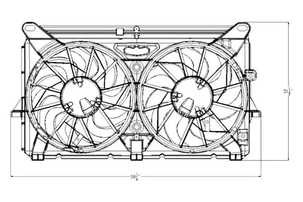 For Chevy Silverado 2500 HD 07-14 TYC Dual Radiator & Condenser Fan Assembly - Image 3 of 3