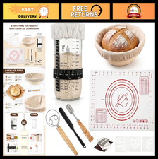 Sourdough Starter Kit - 34oz Bread Baking Supplies, Proofing Basket Thermomete