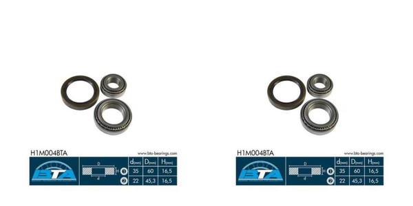 BTA 2X Radnabe Radlagersatz Vorne FüR Mercedes C-Klasse SLK Chrysler W202 R170-image