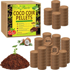 200 Pcs 30Mm Organic Coco Coir Seed Starter Soil, Compressed Coconut Coir Pottin