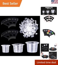 Tattoo Ink Caps 300PCS Mixed Sizes with 2 Holders