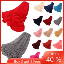 Muslim Satin Soft Women Long Headscarf Wrap Shawl Turban Hijab Islamic Scarves