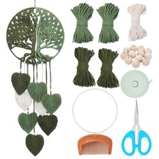 DIY Macrame Kit for Adults Beginners Handmade Green Leaves Tree of Life DIY B...