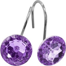 Purple Diamond Crystal Bling Shower Curtain Hooks Rings for Bathroom,12PCS Met
