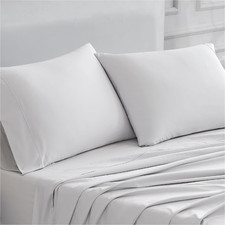 100 Cotton Pillow Cases Standard Size Set of 2, Light Gray, 400 Thread Count Pi