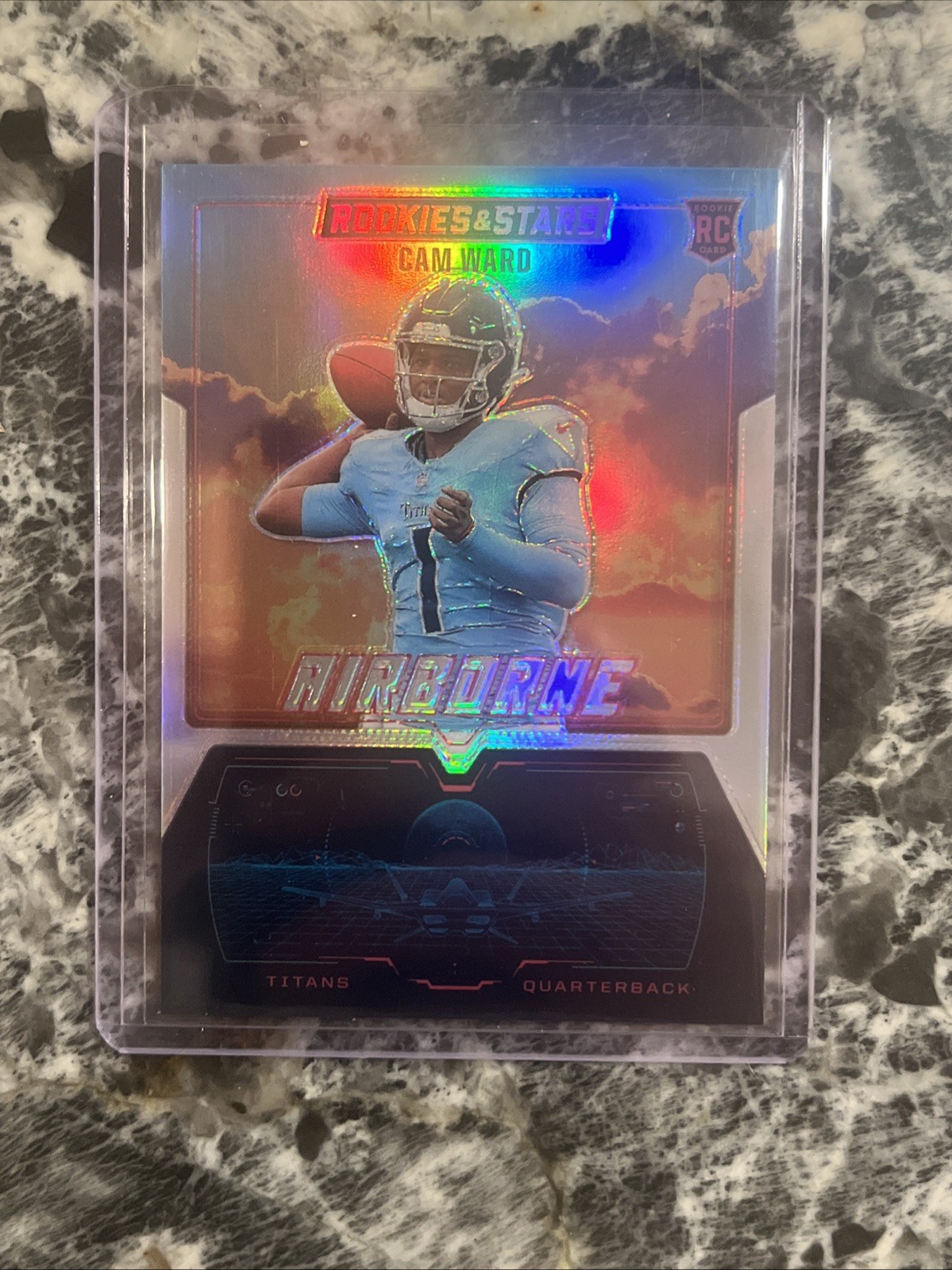 2025 NFL Panini Rookies & Stars Cam Ward SILVER Rookie AIRBORNE Card