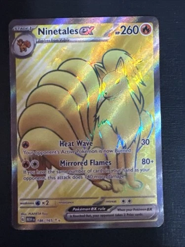 Pokemon TCG Ninetales ex Holo Ultra Rare Full Art 186/165 SV 151