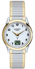 Adora Funk Damenuhr Ø 29mm 5 BAR Edelstahl bicolor Armbanduhr Zugband
