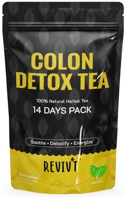 Colon Detox Tea, All Natural Colon Cleanse Tea with Senna, Dandelion, Pepperm...