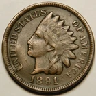 1891 Indian Head Cent Penny F-Details  "Not Cleaned - Actual Coin Pictured"