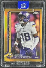 JUSTIN JEFFERSON 2025 TOPPS CHROME #195 IMAGE VARIATION GOLD REFRACTOR 24/50