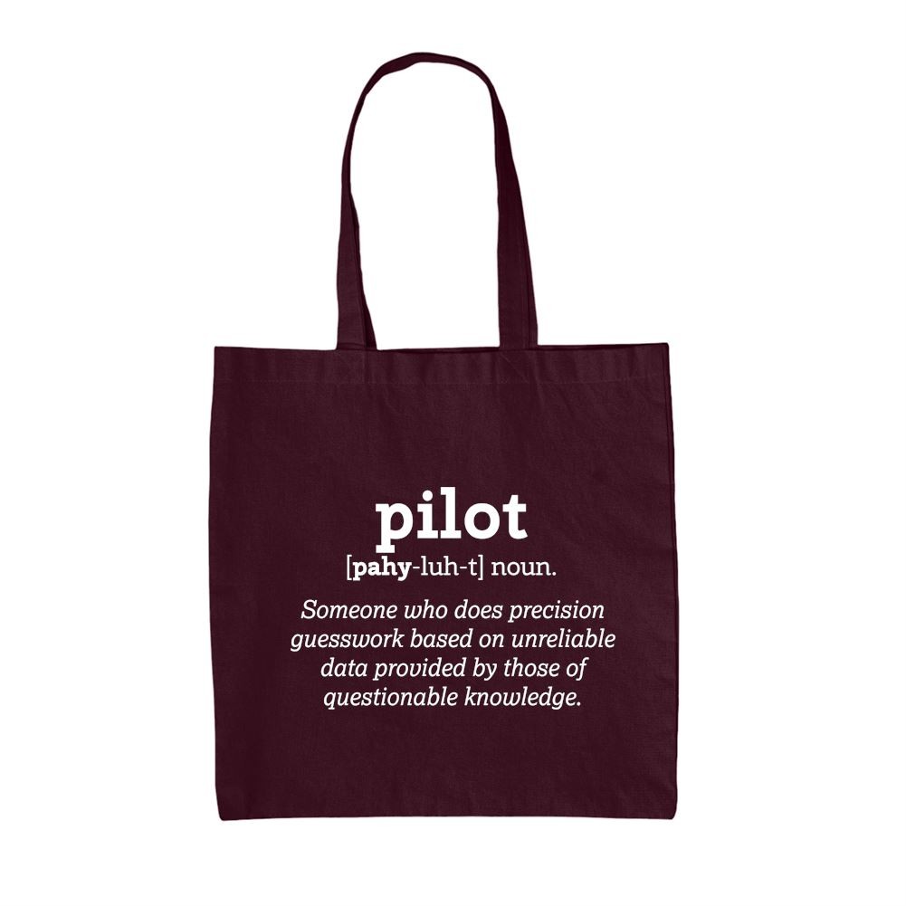 Divertido Piloto Definición - Lienzo Bolsa - Definir Diccionario Fly Avión