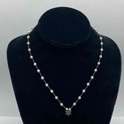 Ca' d'Oro 925 Sterling Silver Pearl Star of David Necklace Bracelet Set 17" 8" — photo 2