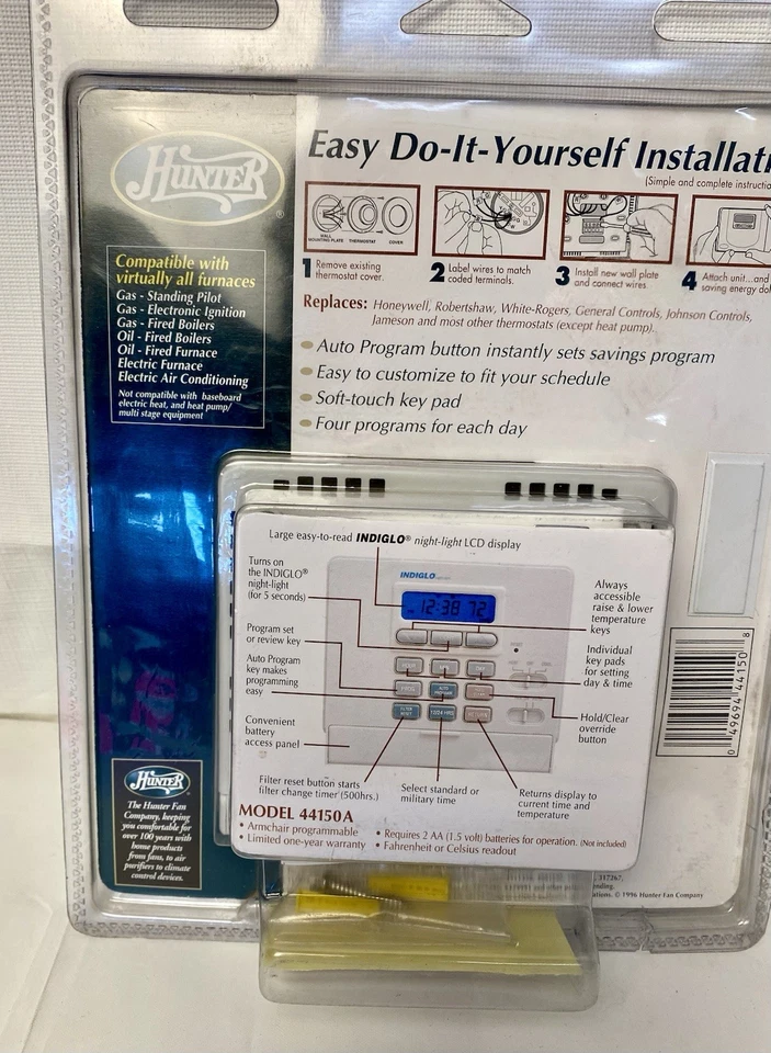 New Hunter Set & Save Programmable Max Universal Thermostat 7-Day #44150 - Image 3 of 3