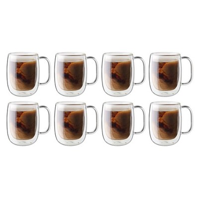 ZWILLING Sorrento Plus 8-pc Double-Wall Glass Coffee Mug Set