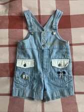 Vintage Disney Mickey And Donald Denim Shortalls Size 18mo