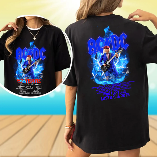 2sided AC/DC Power Up Tour Australia 2025 Shirt, 52 Years Anniversary T ...