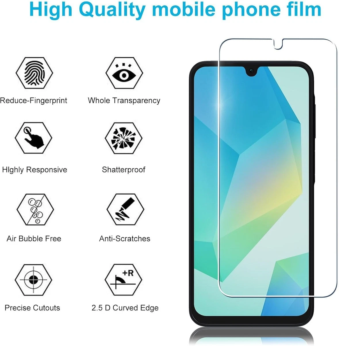 2X For Samsung Galaxy A57 A16 A17 A18 A27 A35 5G Tempered Glass Screen Protector