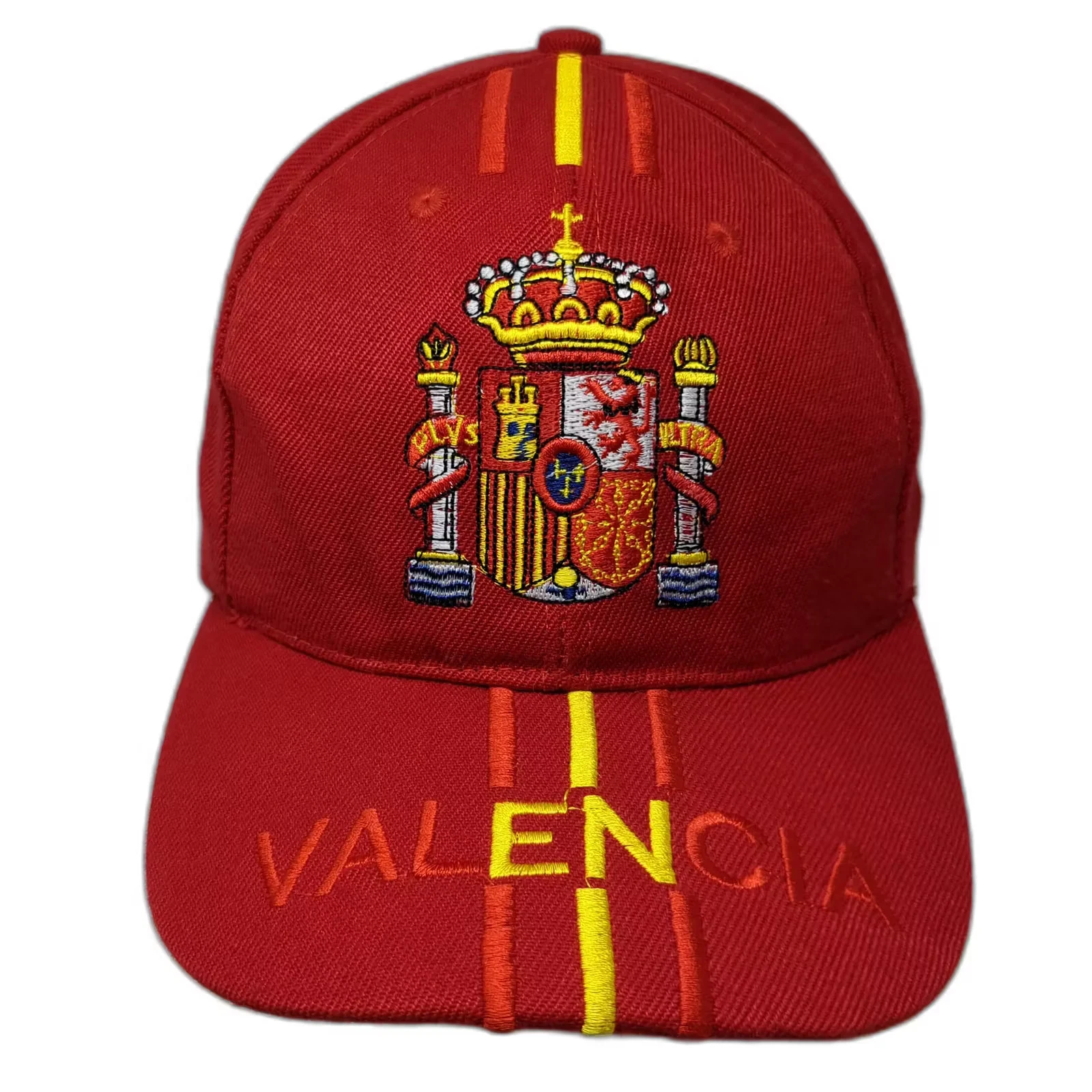 Spain Valencia Coat of Arms Red Baseball Cap One Size Embroidered Adjustable Hat