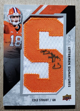 2015 Upper Deck Lettermen Cole Stoudt Auto Patch RC /25 Clemson Autograph