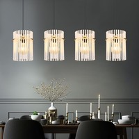 HäNgeleuchte Pendellampe Esstischlampe GlasstäBe Klar Gold Wohnzimmerlampe 140Cm