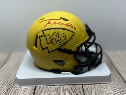 KANSAS CITY CHIEFS TRENT MCDUFFIE SIGNED RAVE MINI HELMET   BECKETT COA!!!