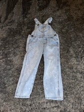 Vintage Oshkosh Denim Overalls With White Hearts Size 4t Girls