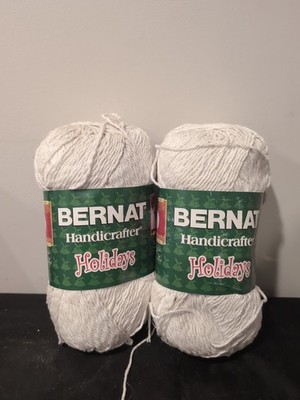 Bernat Handicrafter Holidays Cotton Yarn, White, Lot Of 2 Skeins 