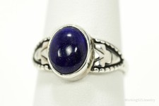 Vintage Lapis Lazuli Sterling Silver Ring - Size 8