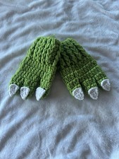 Handmade dino mittens fits 1-3 years old