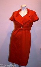 NINE WEST DRESS AND VEST ORANGE COTTON BLEND SIZE 4