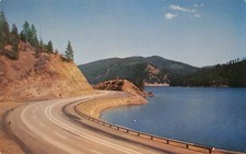 Vtg Postcard 1960s Idaho ID Panhandle Lake Coeur d'Alene Fishing Boating K8