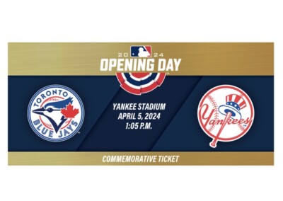 NY YANKEES OPENING DAY COMMEMORATIVE TICKET SET SGA 2022 2023 2024