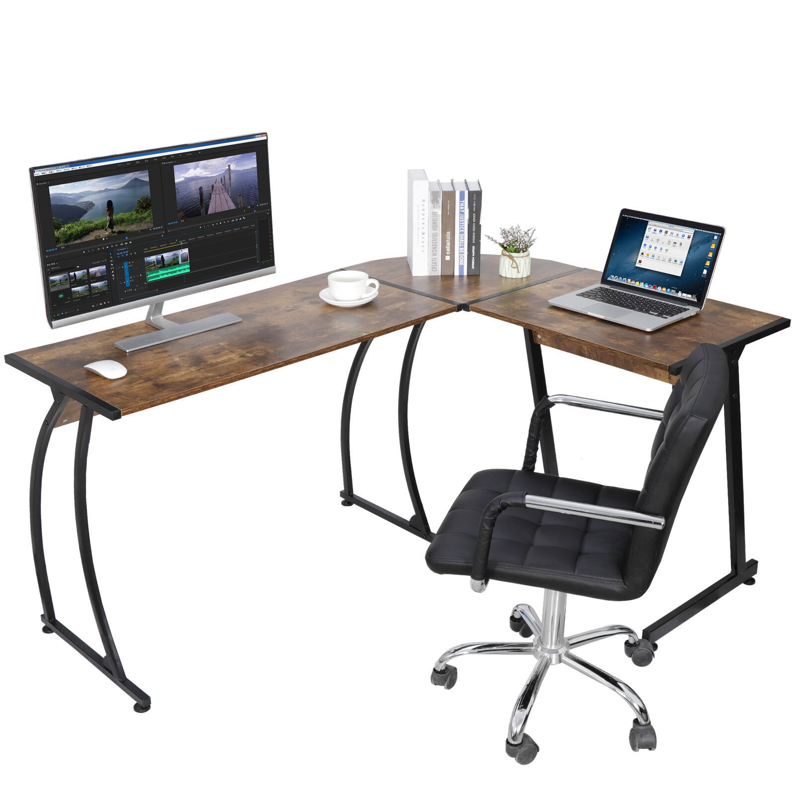 Computer Gaming Laptop Table LShaped Desk Corner Workstation Office