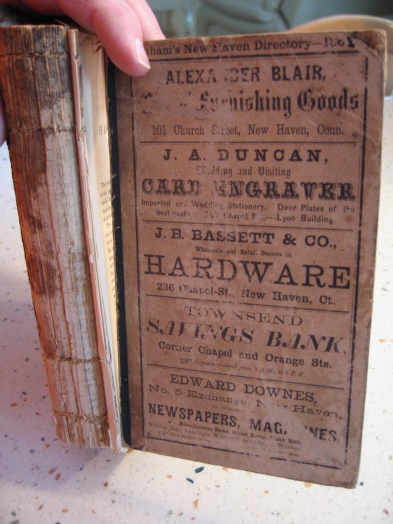 1866-1867 BENHAM'S NEW HAVEN CONNECTICUT DIRECTORY "AS IS" | eBay