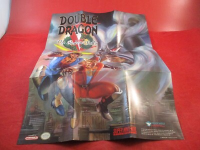 Double Dragon V Shadow Falls/NFL Super Nintendo SNES Promo Poster Insert ONLY