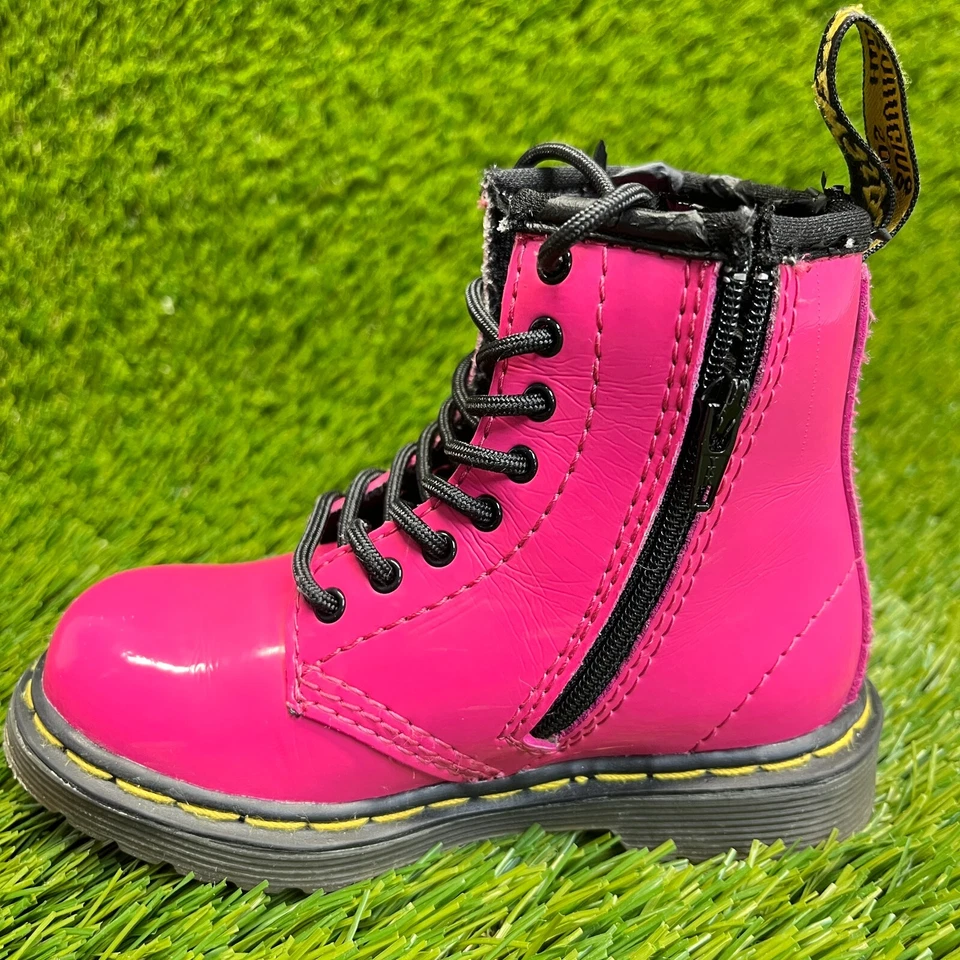 Botas Dr. Martens Brooklee B Niño Pequeño Talla 7C Rosa Negro Caminar Exterior Cremallera Lateral Foto 2 de 4